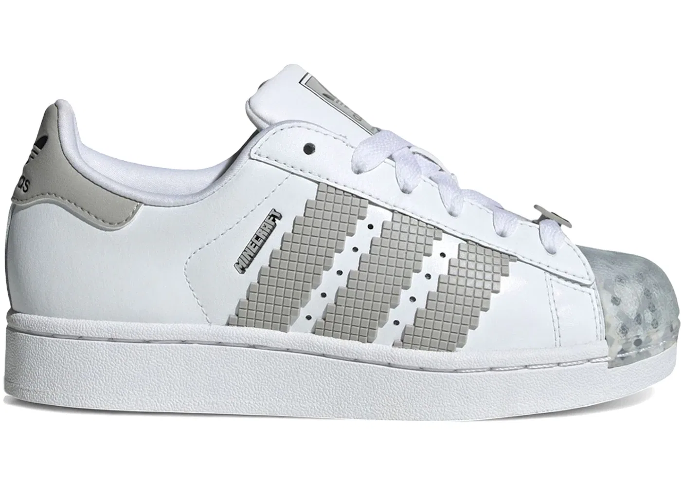 Детские кроссовки Lifestyle с принтом Minecraft Skeleton Adidas Superstar, Cloud White/Grey Two/Core Black