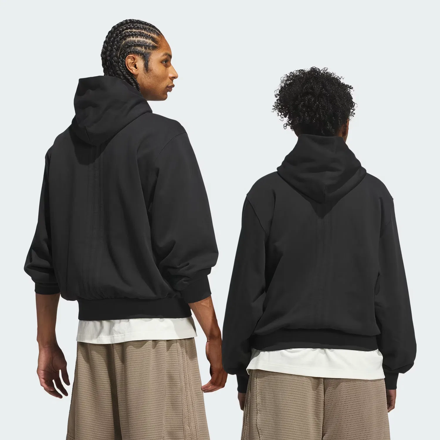 Худи свободного кроя из флиса Basketball Fleece Hoodie Adidas Performance, черный — фото 2