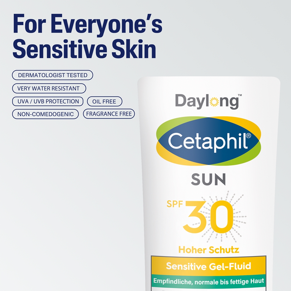 Cetaphil Sun Sensitive Gel-Fluid с легкой текстурой защитный флюид для чувствительной кожи Daylong, spf 30 30 мл — фото 2