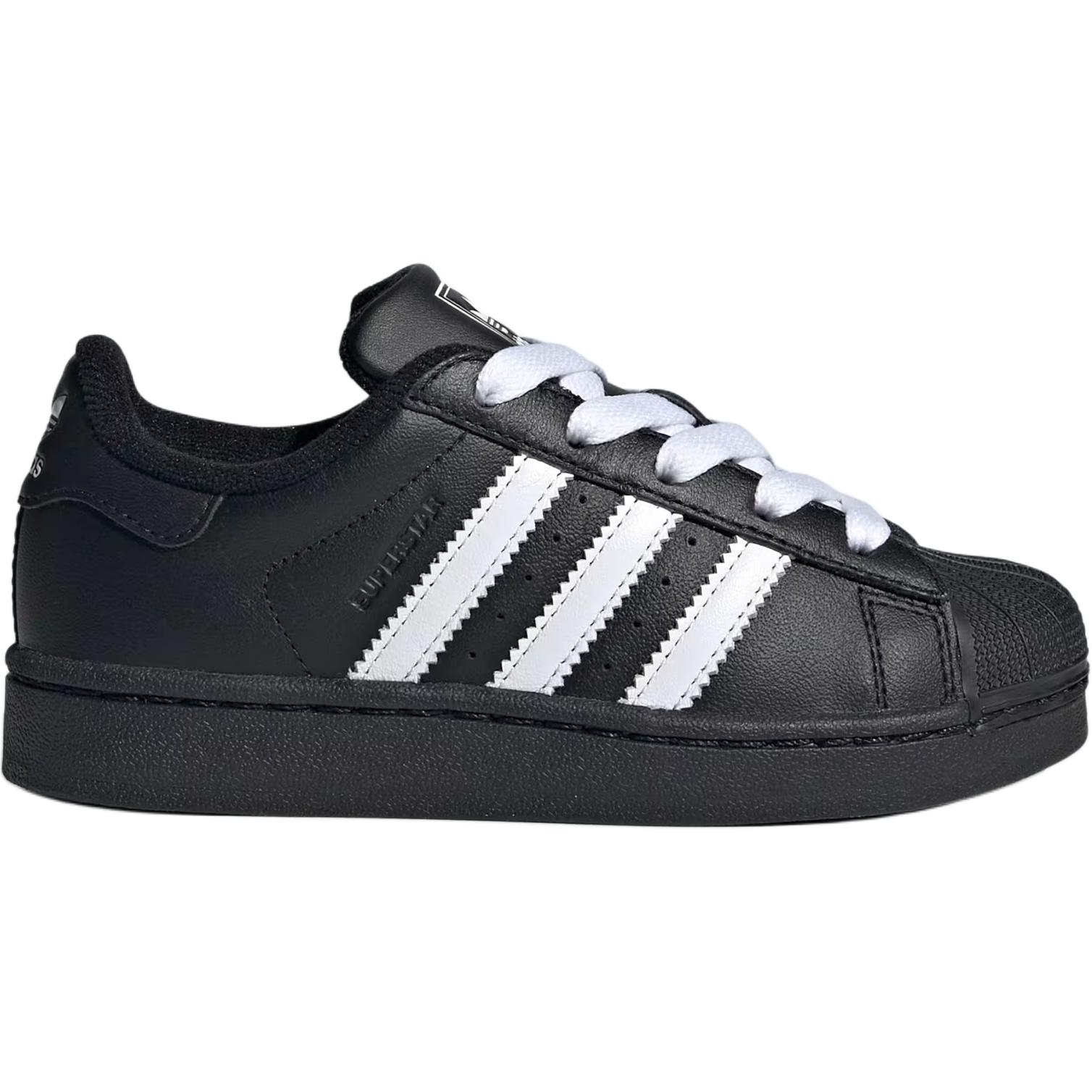Superstar 2 Abrasion Resistant Low top детские скейтборд кроссовки Kids' Adidas Originals, черный — фото 3