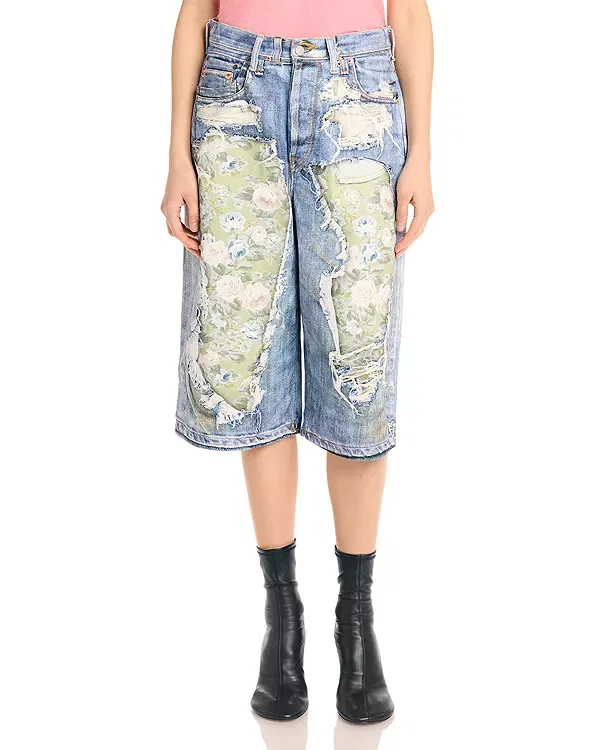Женские шорты с принтом Acne Studios, Blue/Green