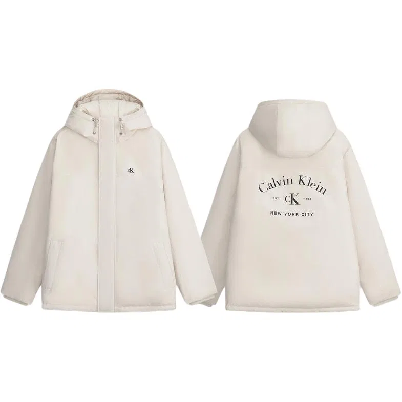 Мужское пуховое пальто с капюшоном Calvin Klein, Milk White — фото 3