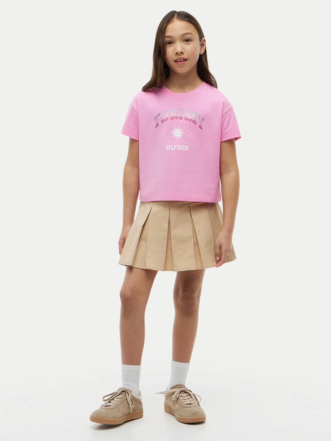 Футболка стандартного кроя для девочки Sun Rhinestone Tommy Hilfiger, розовый — фото 2