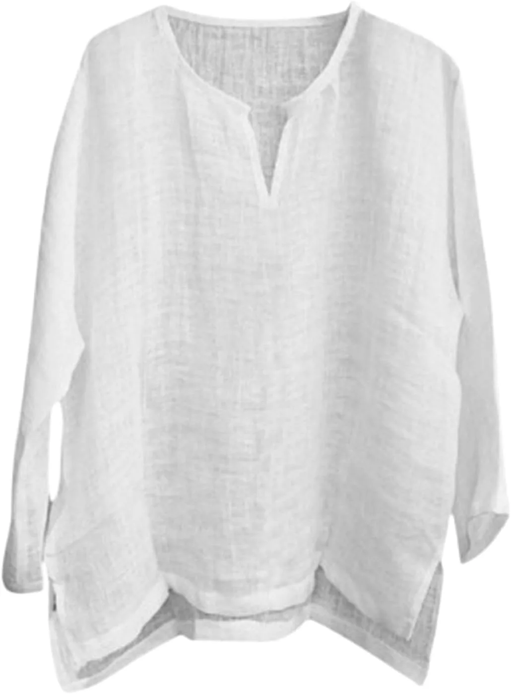 

Мужская хлопковая льняная рубашка Henley с длинным рукавом evzosrz