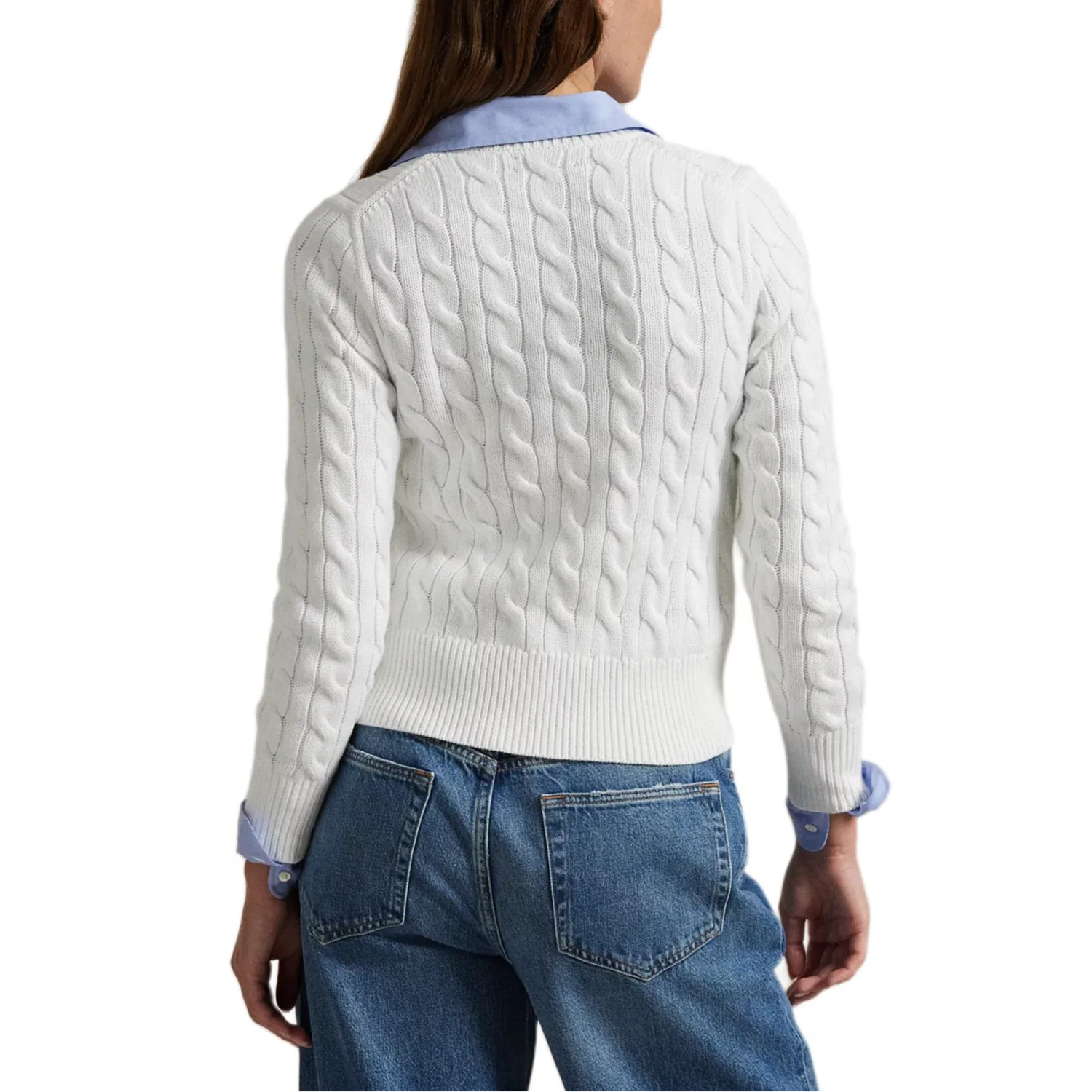 Женский трикотаж с вязаным полотном Polo Ralph Lauren, White — фото 4
