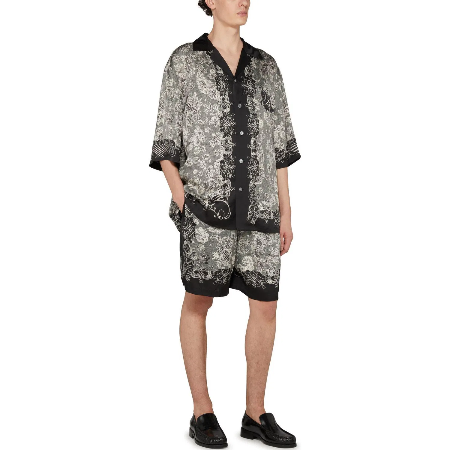 Мужские шорты с принтом Acne Studios, Black — фото 4