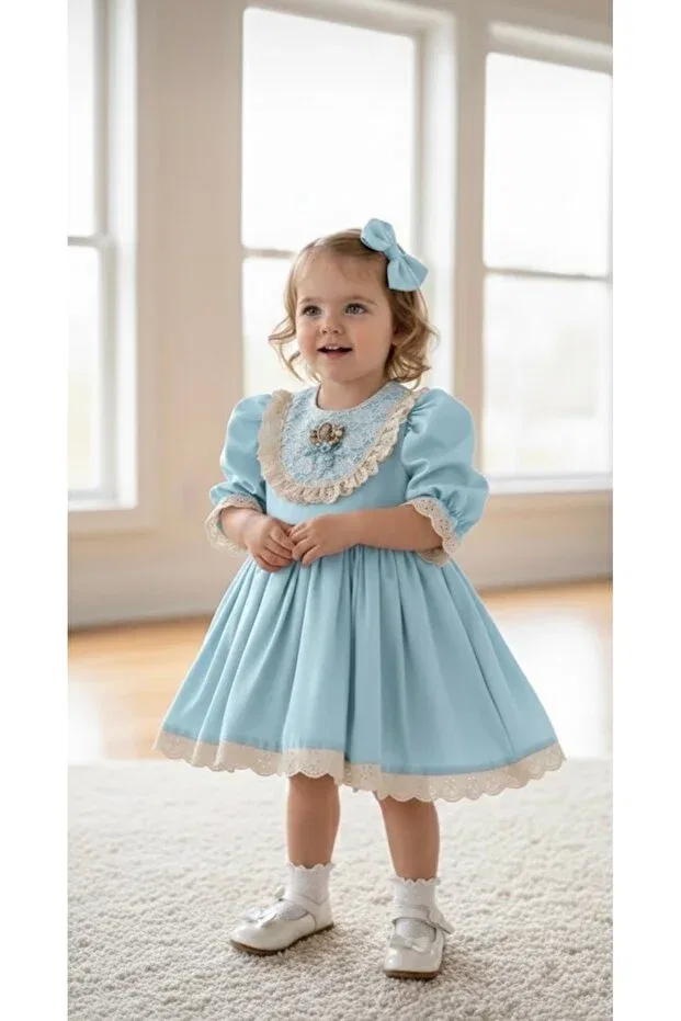 Детское платье для девочек с длинным рукавом Mirace Styl, Blue