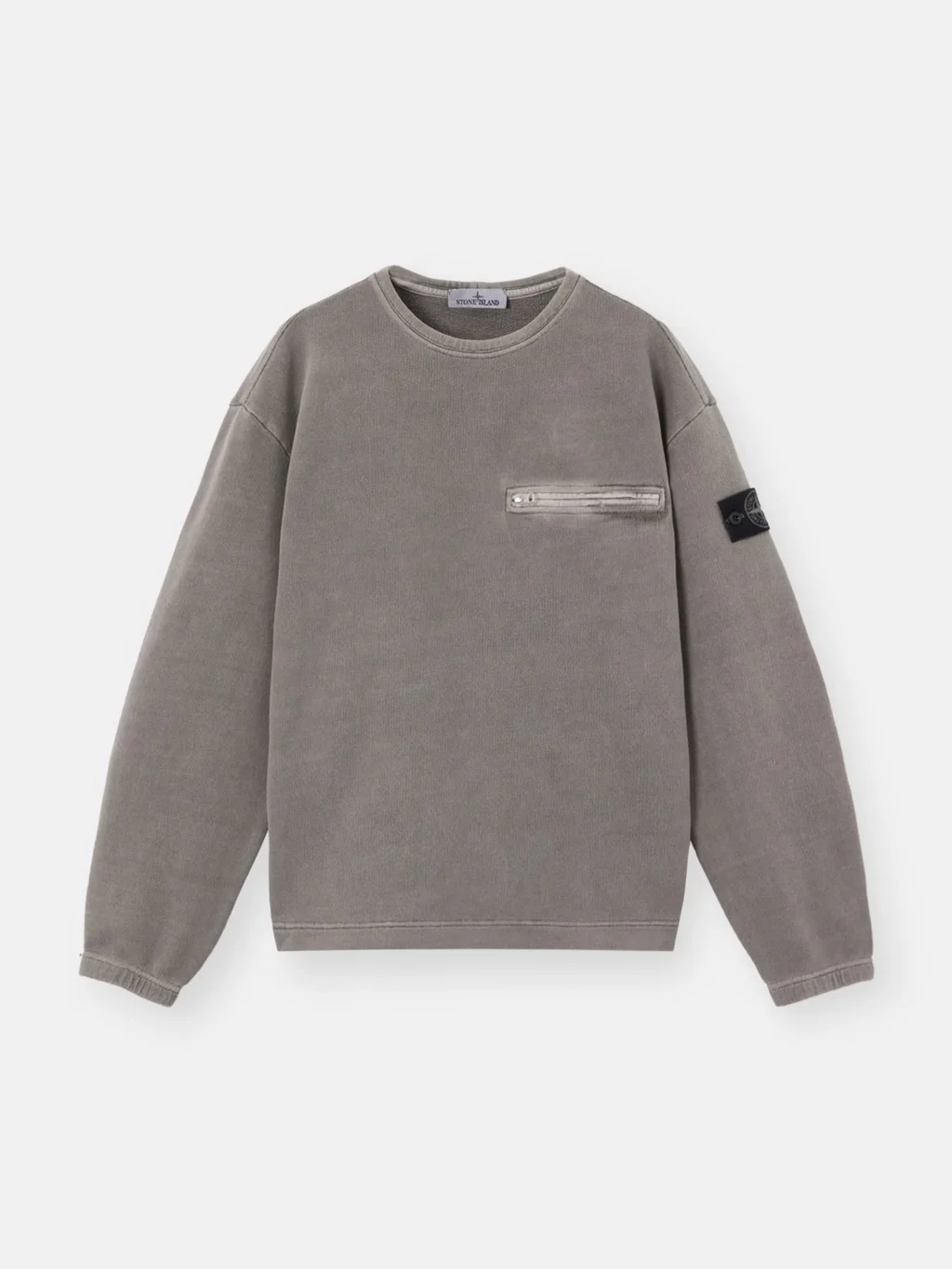 Мужской свитшот Stone Island Oversized-fit Crewneck With Chest Pocket, серый — фото 2