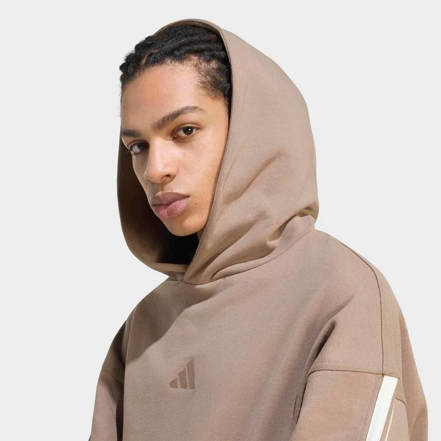 Мужской свитшот с капюшоном Kit adidas, Кремовый — фото 4