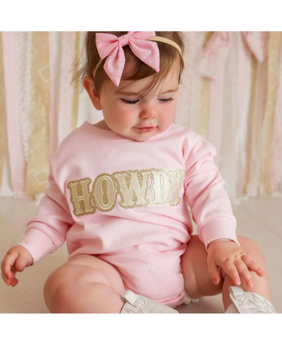 Боди-комбинезон с длинным рукавом Howdy Patch Sweet Wink, Ballet Pink — фото 3