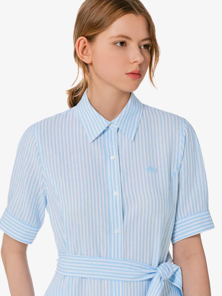 Платье-рубашка льняное LACOSTE Sky Blue — фото 2