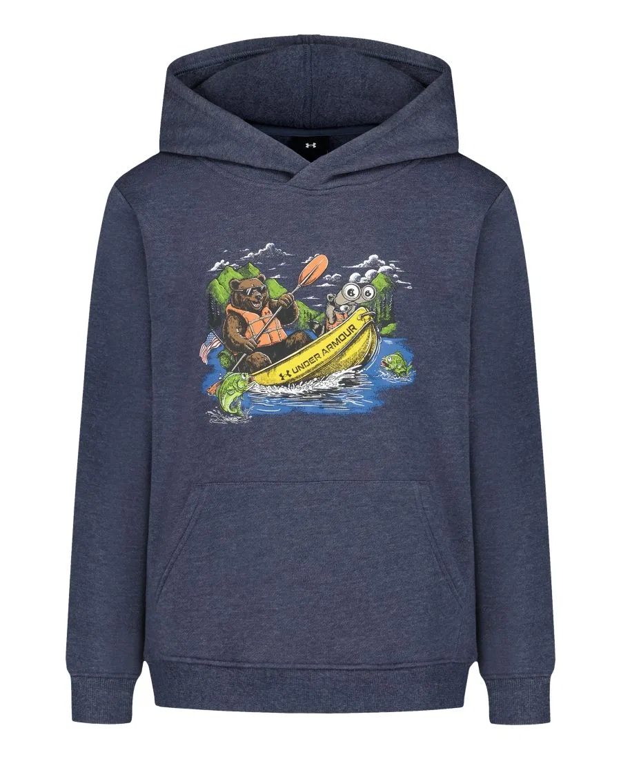 Худи из хлопкового флиса с принтом Boys' 8-20 Screen Print Graphics Hoodie Under Armour, Downpour Heather Gray