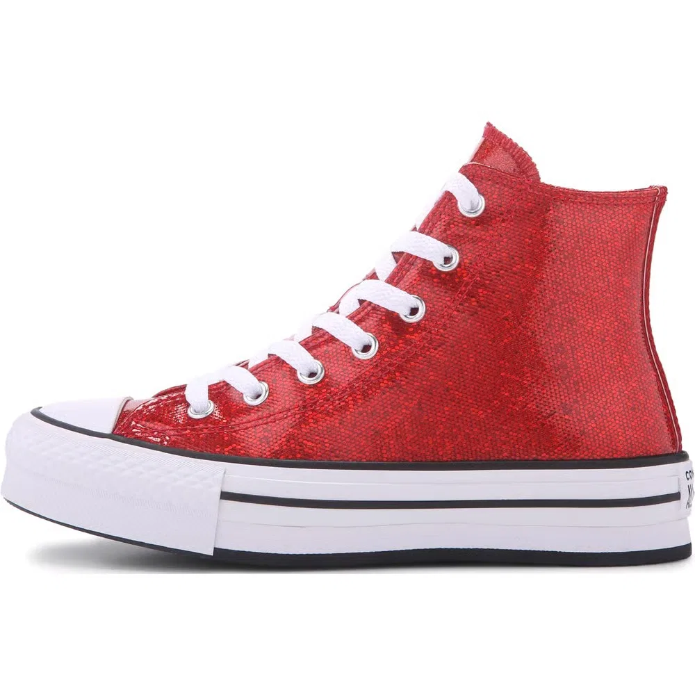 Детские высокие кеды Chuck Taylor All Star Lift Converse, Red Glitter — фото 3
