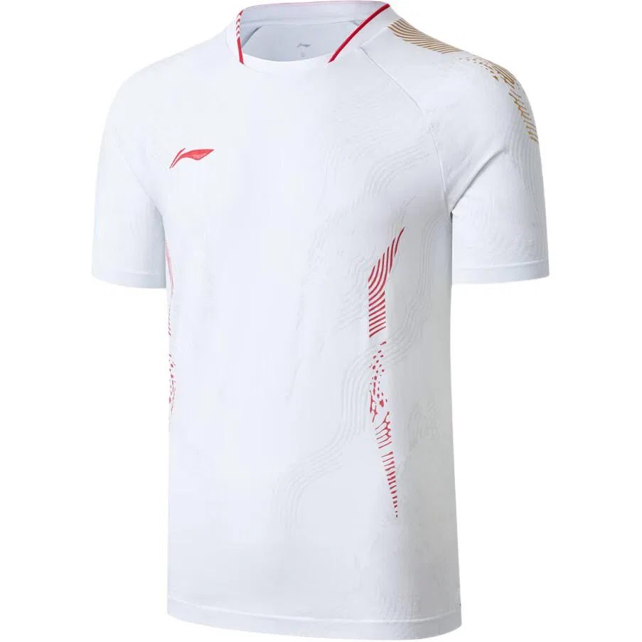 Детская футболка для бадминтона с круглым вырезом White Li-Ning