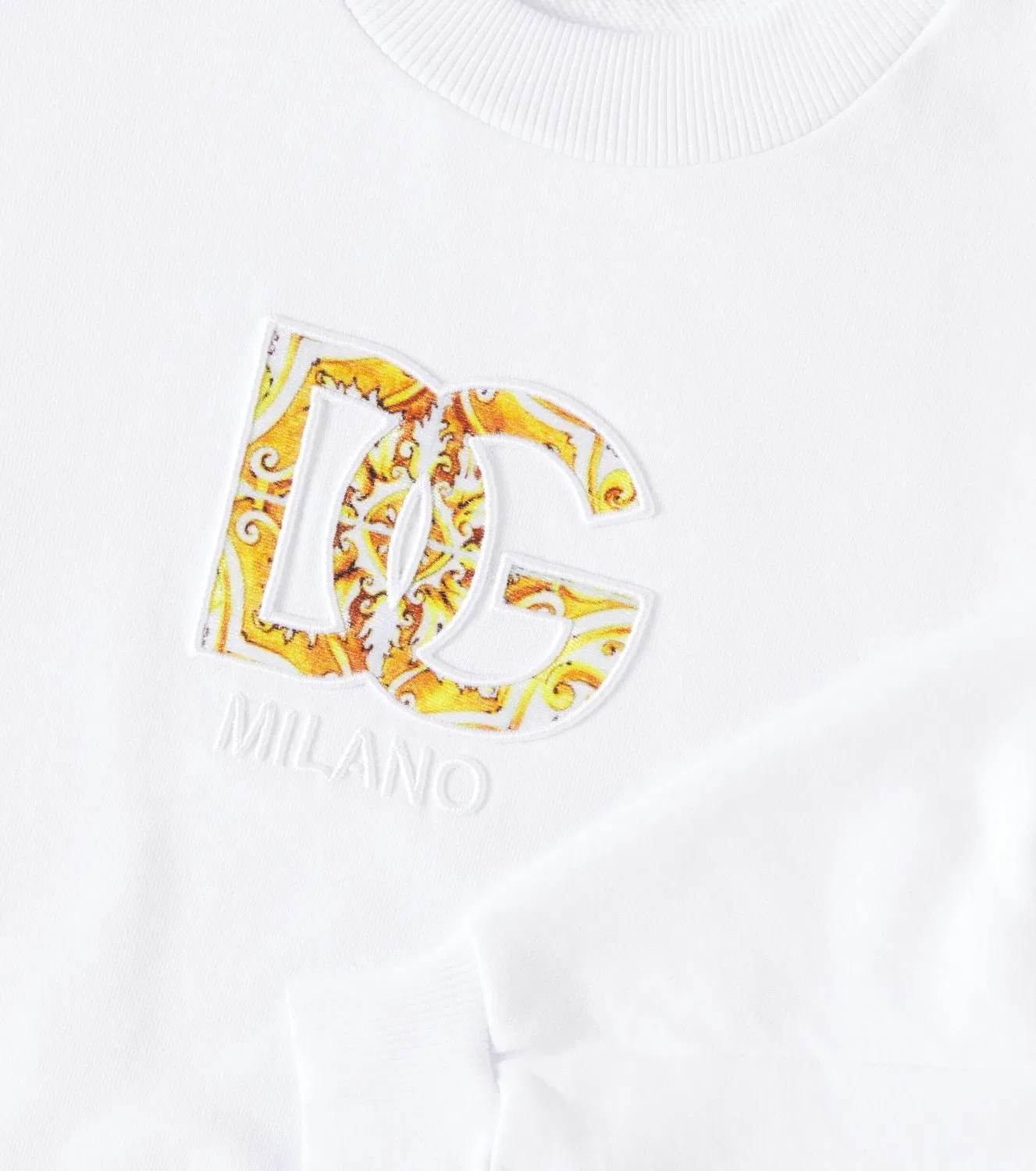 Толстовка из хлопкового джерси с логотипом Dolce&Gabbana Kids, белый — фото 3