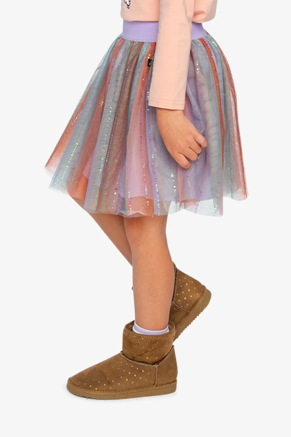 Детская юбка-мини с градиентом и сетчатым слоем Poodle Chic Deux par Deux, Multicolor Gradient — фото 4