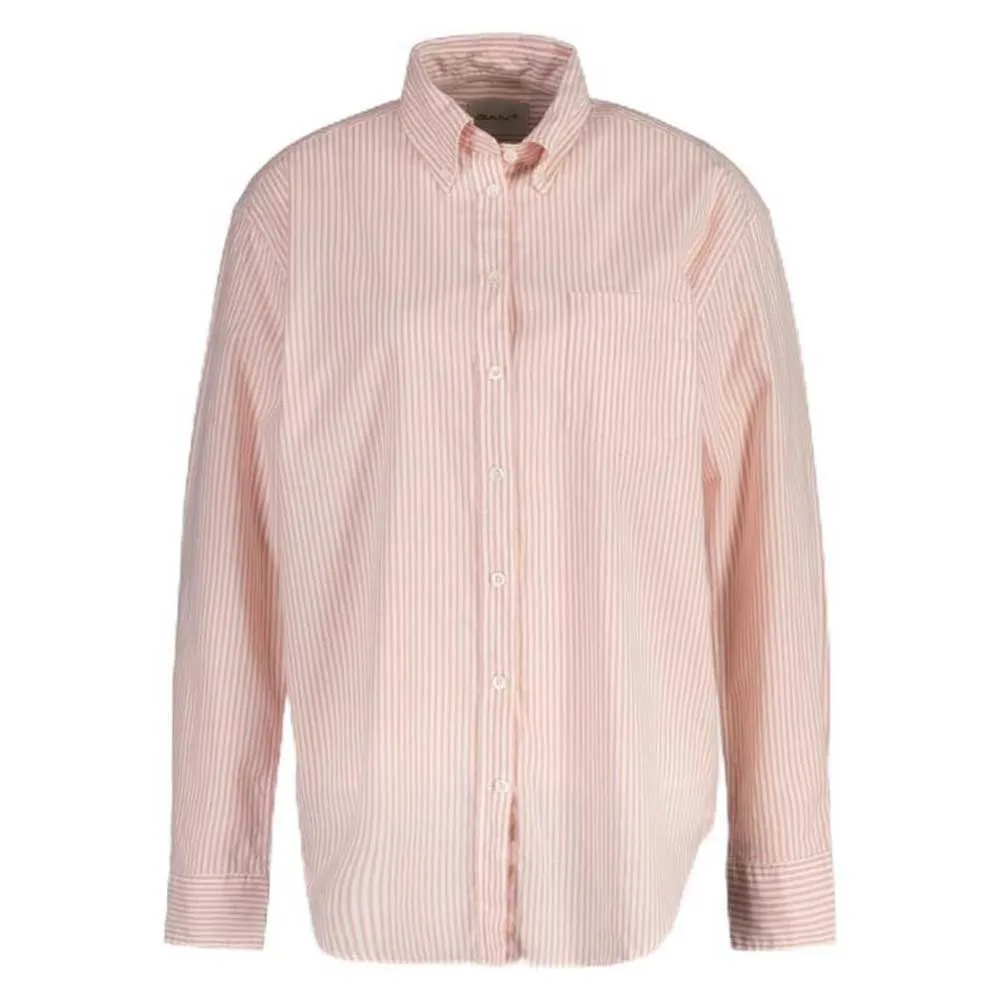 

Рубашка Gant Relaxed Fit Striped Luxury Oxford, розовый