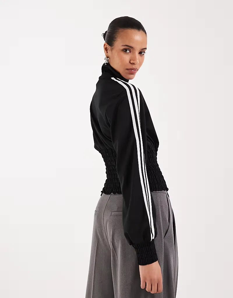 Спортивная куртка Adidas Originals Firebird с присборенной резинкой, черный — фото 4