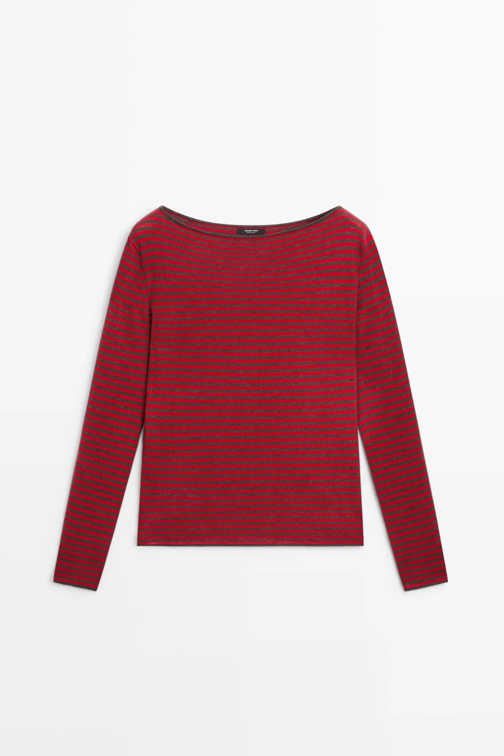 Свитер Massimo Dutti Striped Wool-Blend Knit, красный — фото 2