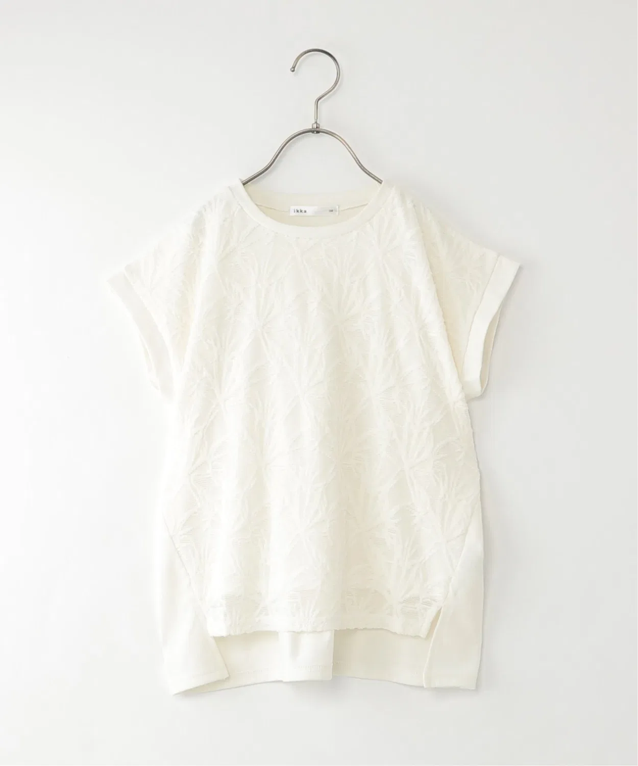 Детская футболка с длинным рукавомс кружевной вставкой ikka, Off White — фото 2