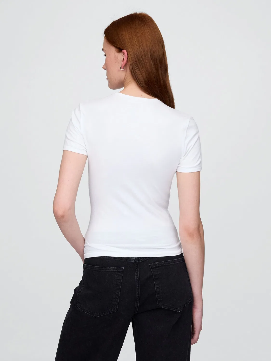 Футболка облегающая Gap CloseKnit, белый — фото 2
