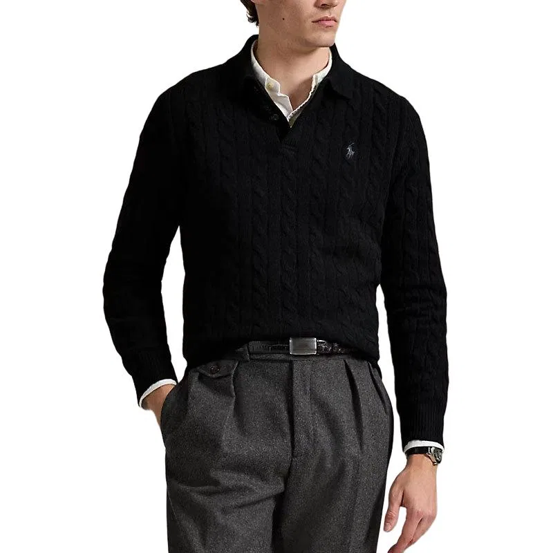 Мужской свитер с косами Polo Ralph Lauren, Polo black — фото 4