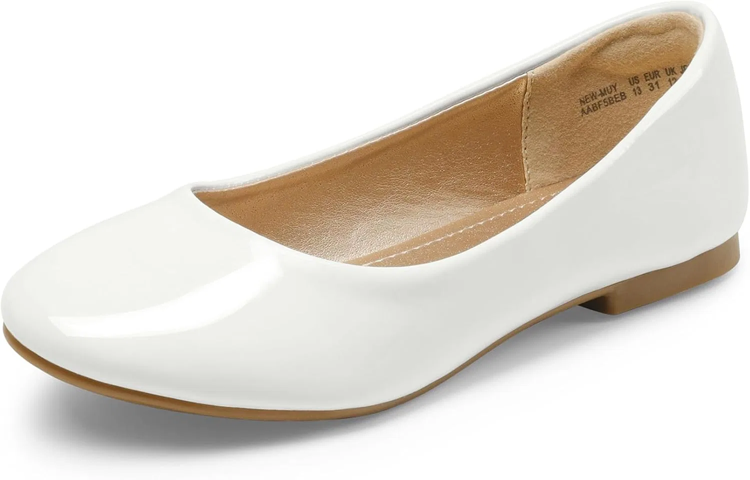 Детские балетки для девочек DREAM PAIRS, White/Pat
