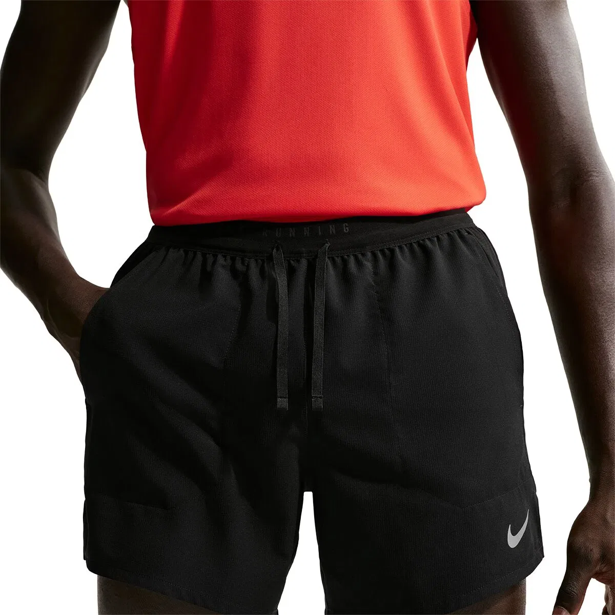 Мужские шорты для бега 2-в-1 Dri-Fit Stride 2-in-1 5in Short Nike, Black/Reflective Silv