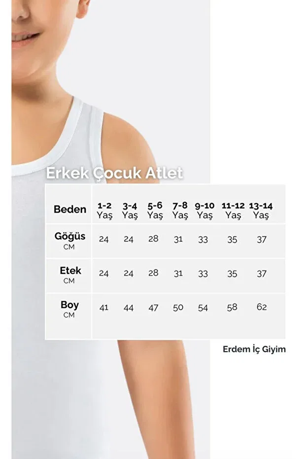 Детское для мальчиков нижнее белье хлопковое комплект 3 шт 3050 3-pack white 100% cotton ribbed boys' undershirt set 1 - 14 years Erdem, White — фото 4