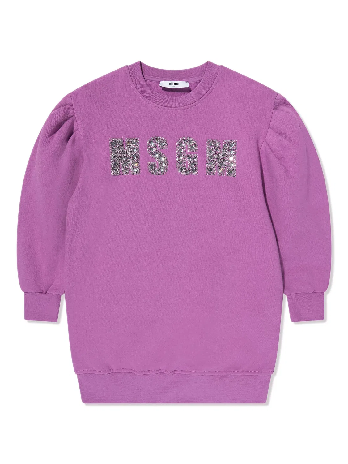 Хлопковое платье с кристаллами MSGM, фиолетовый