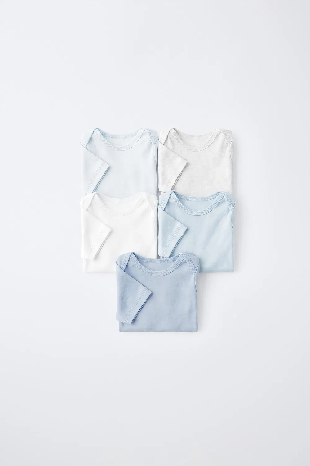 Набор из 5 боди с короткими рукавами и этикеткой. ZARA, Blue