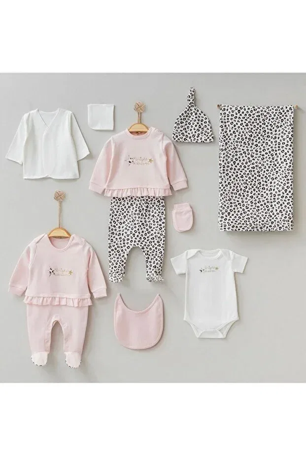 Детский для девочек комплект боди с принтом Pugi baby ultraluxe mummy Cherub Baby, Brown - Pink
