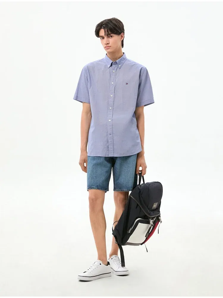 Рубашка с принтом Houndstooth, Regular Fit TOMMY HILFIGER, Navy — фото 2