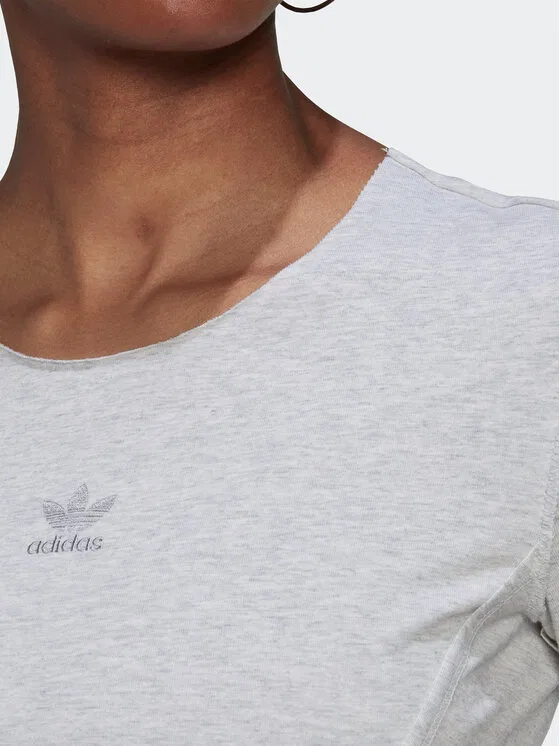 Футболка regular fit Crop Loungewear Adidas, серый — фото 4