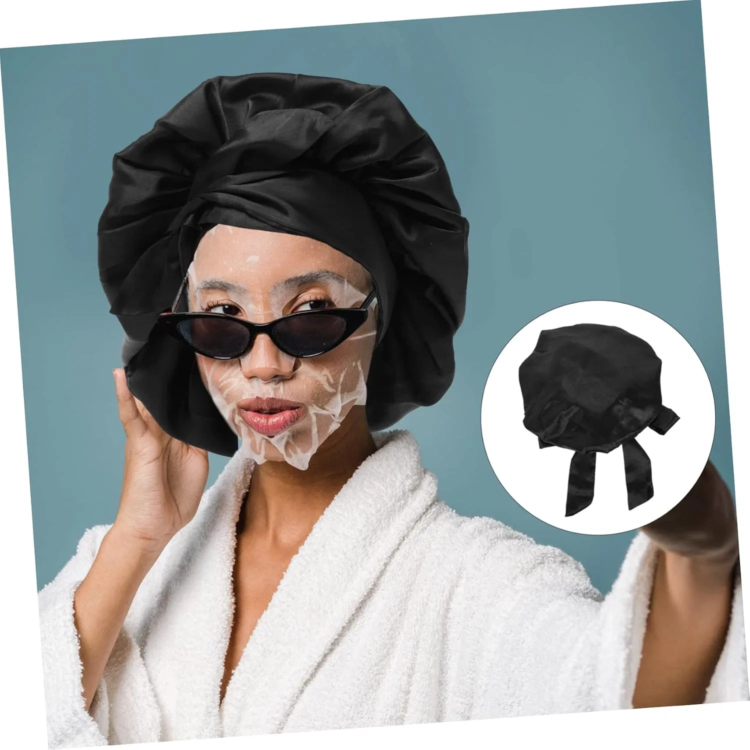 Шапочка для душа 4 Pack Satin, Minkissy, Black — фото 3