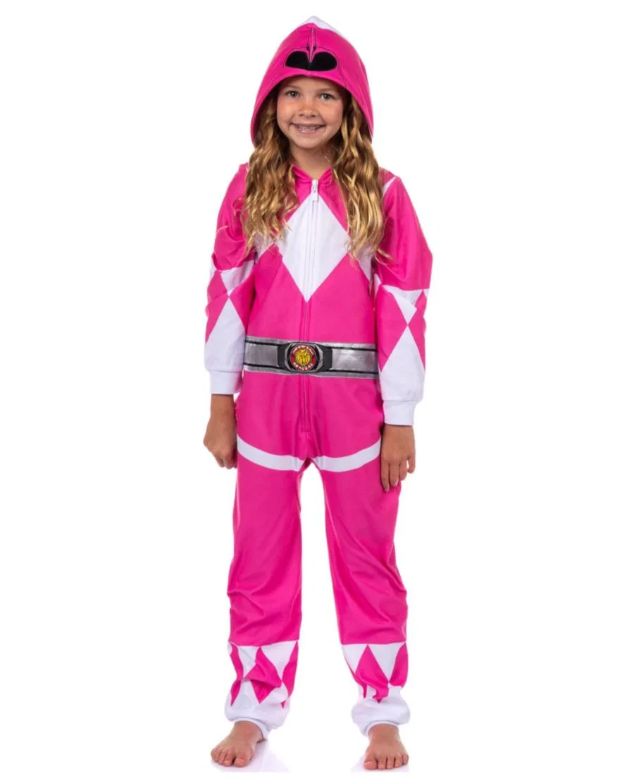 Пижама-комбинезон Mighty Morphin с капюшоном Power Rangers, Pink