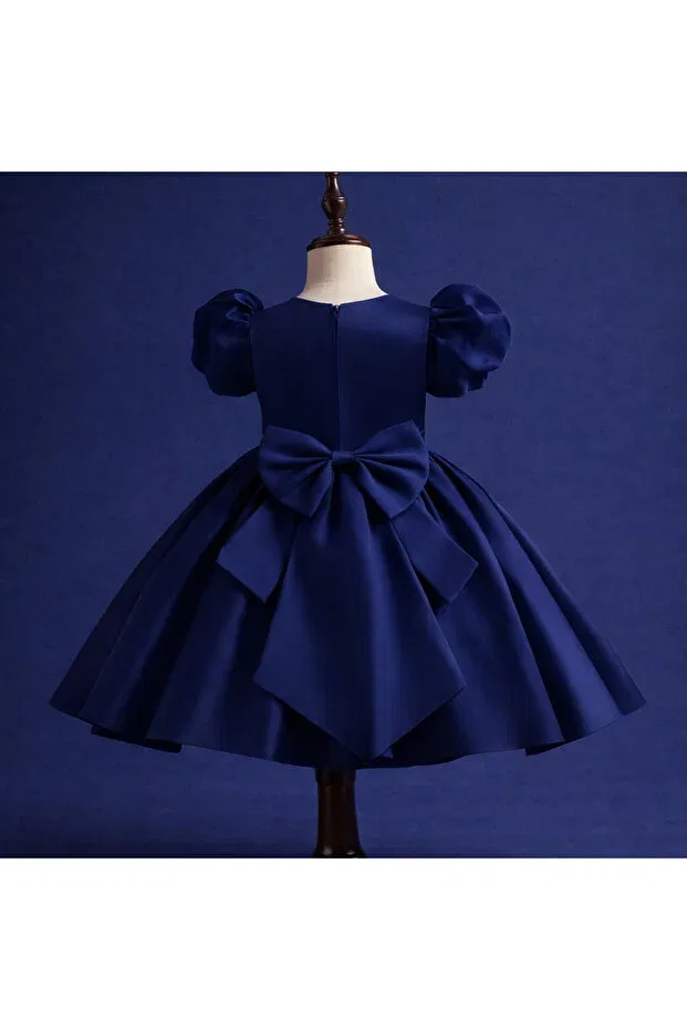 Детское вечернее платье для девочек с принтом Musgem, Navy Blue — фото 2