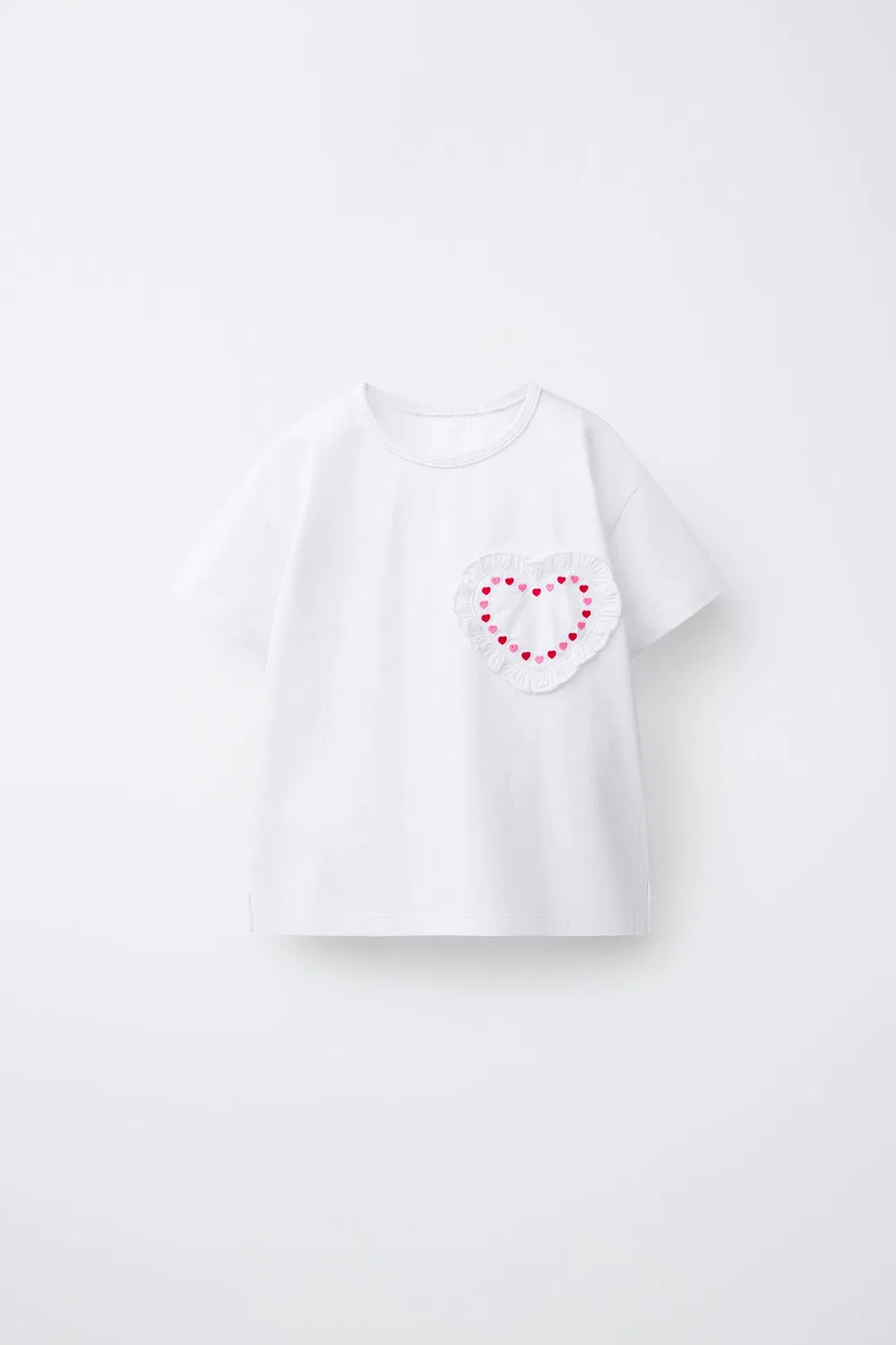 Футболка с аппликацией в виде сердца ZARA, White