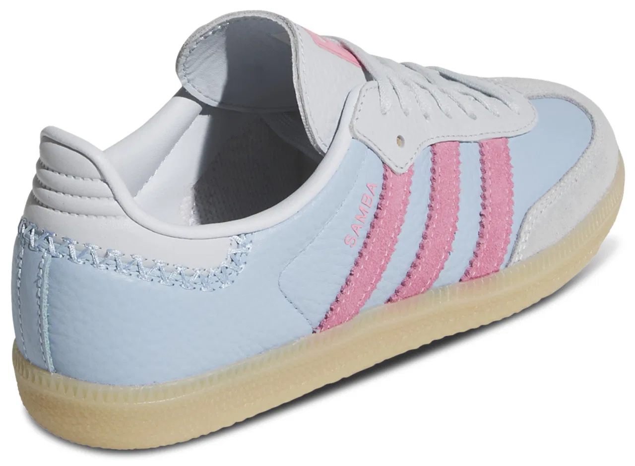 Кроссовки для девочек Samba Adidas, цвет Blue/Pink/Brown — фото 3