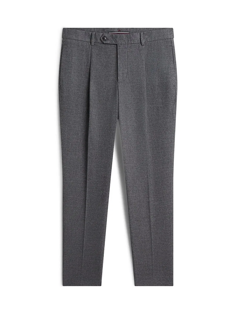 Брюки TOMMY HILFIGER Slim fit с плиссировкой спереди, цвет «Нью-Йорк», антрацитовый