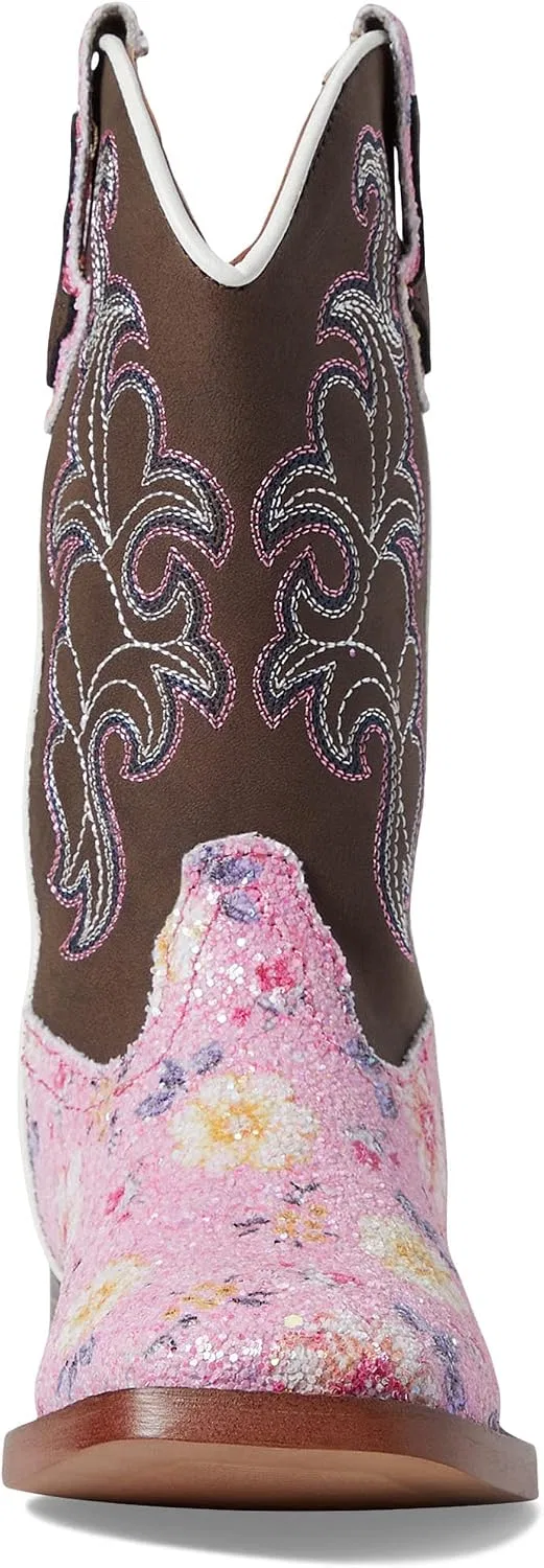 Детские ботинки для девочек с блестками Roper Kids Glitter Flower ROPER, Brown — фото 2