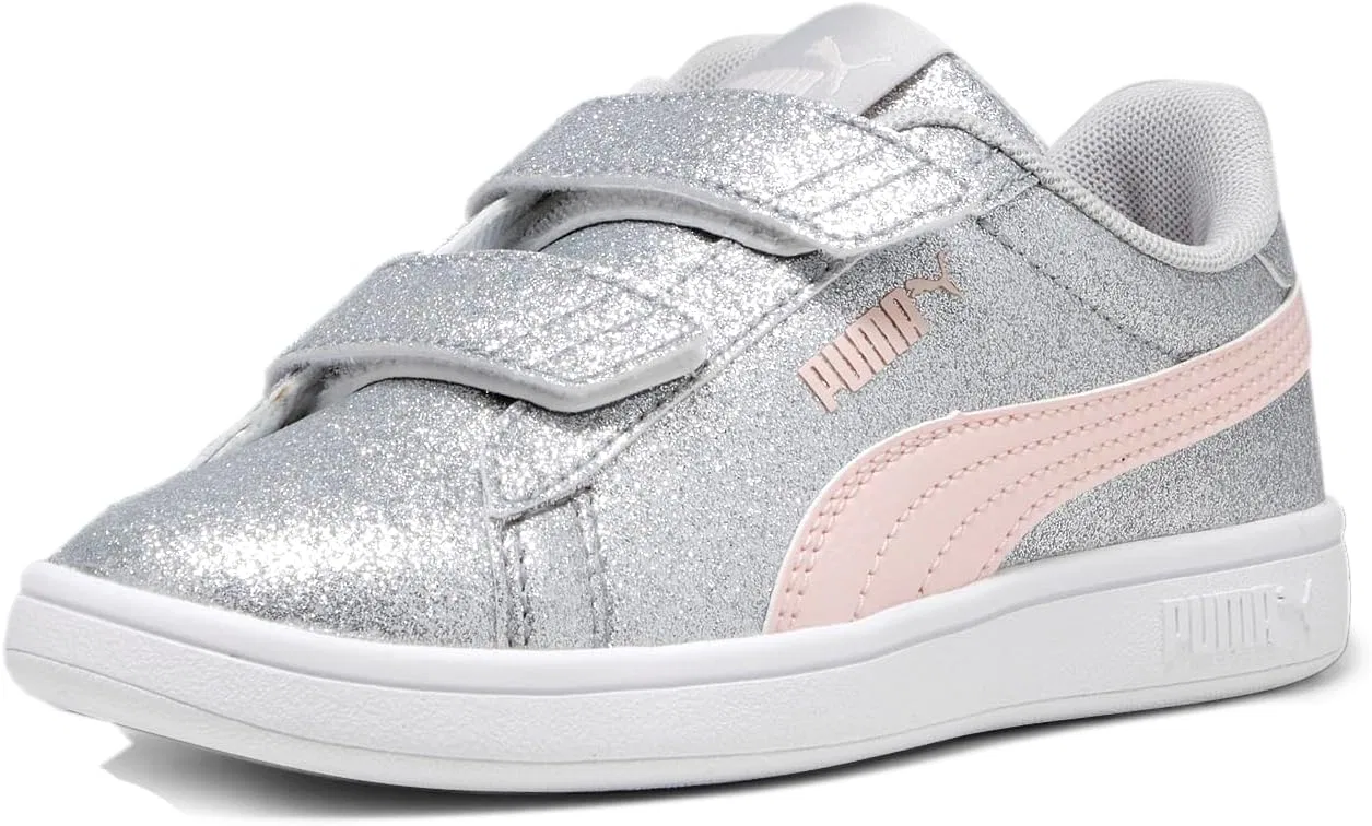 Детские кроссовки с липучкой Smash Hook and Loop PUMA, Glacial Gray-Frosty Pink