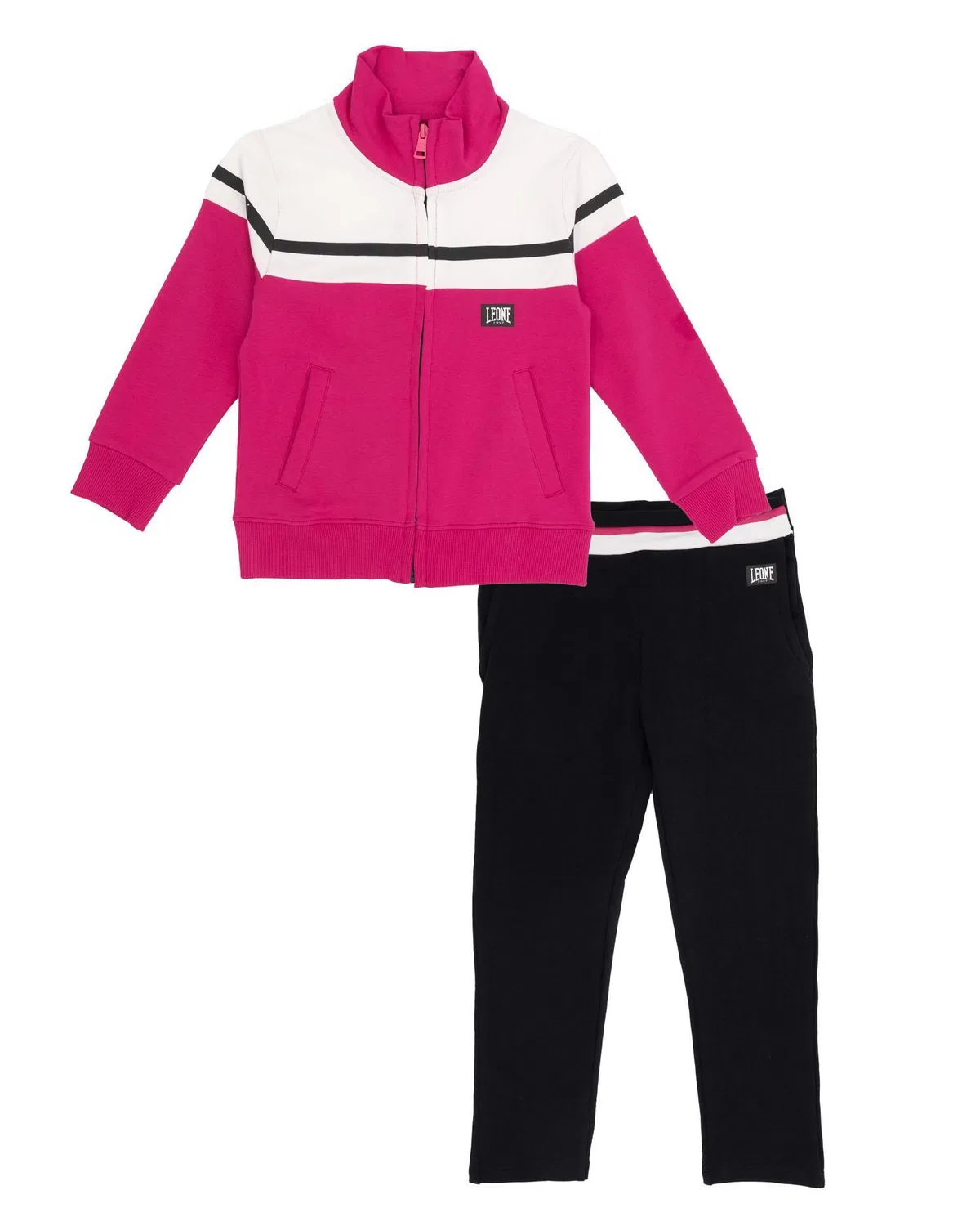 Детский спортивный костюм для девочек с принтом Neon Leone 1947 Apparel, Rosa Schwarz