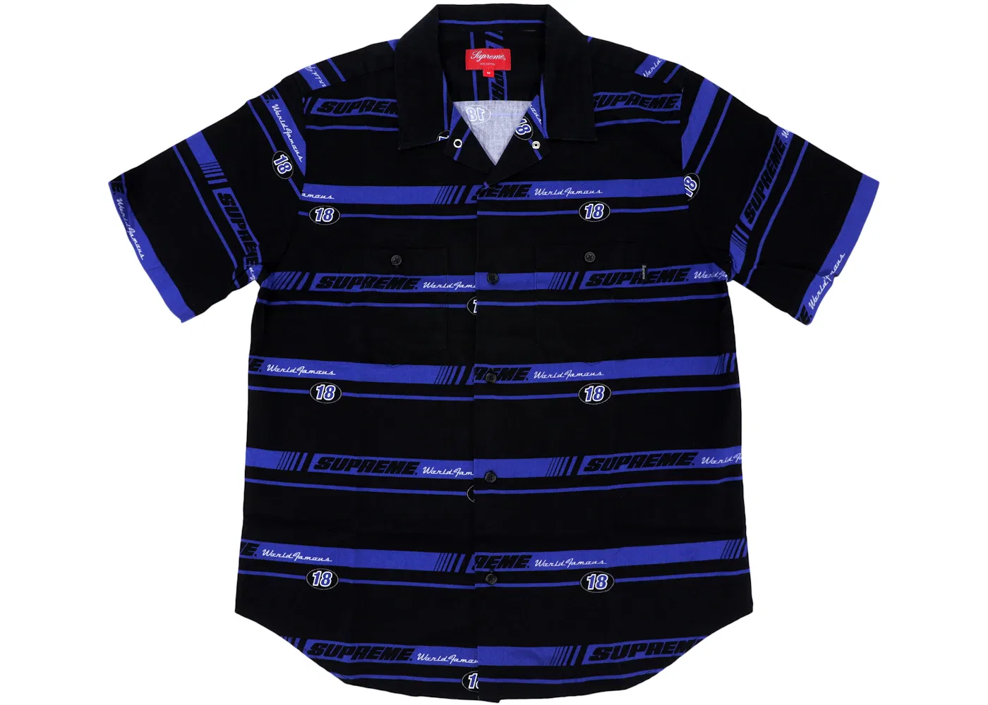 Мужская рубашка с полосатым принтом Racing Work Shirt Supreme, Black