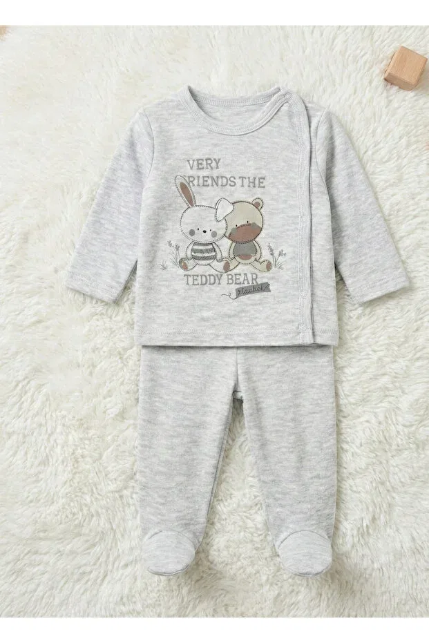 Детский комплект для новорожденных с принтом Bear Brothers Elbebek Baby, Gray — фото 3