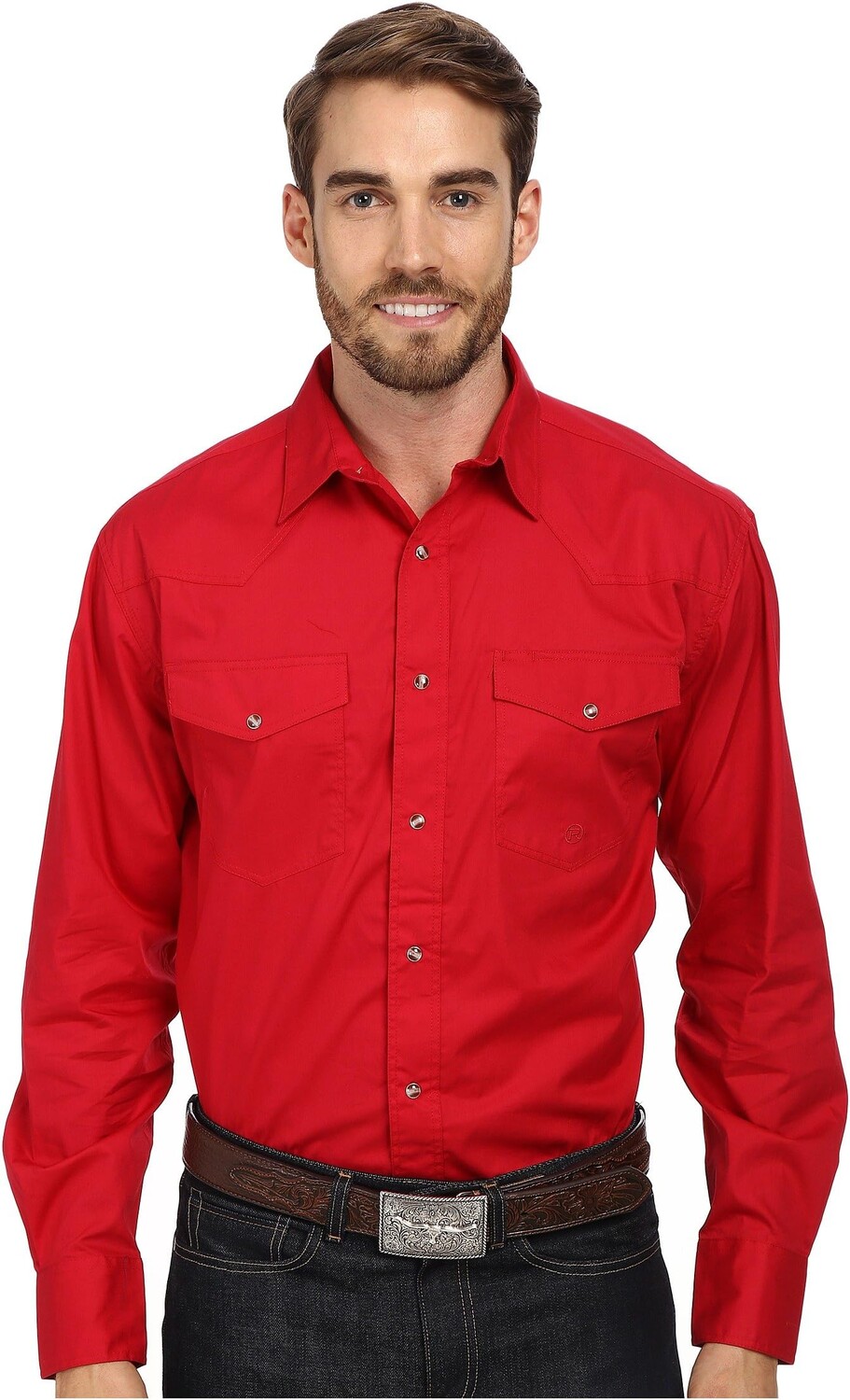 

Рубашка Roper L/S Solid Basic Snap Front, красный