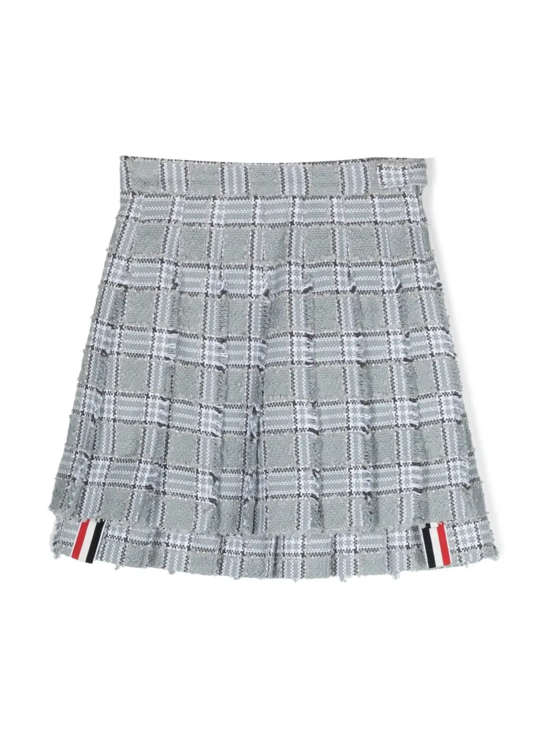 Плиссированная твидовая юбка с полосой RWB Thom Browne, серый