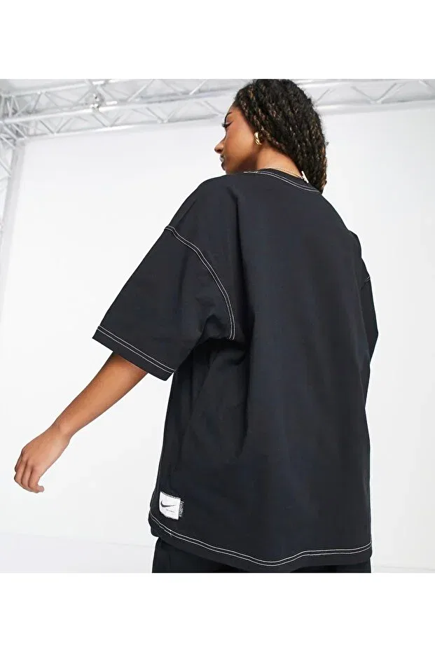 Женская футболка хлопковая с длинным рукавом Nike, Black — фото 2