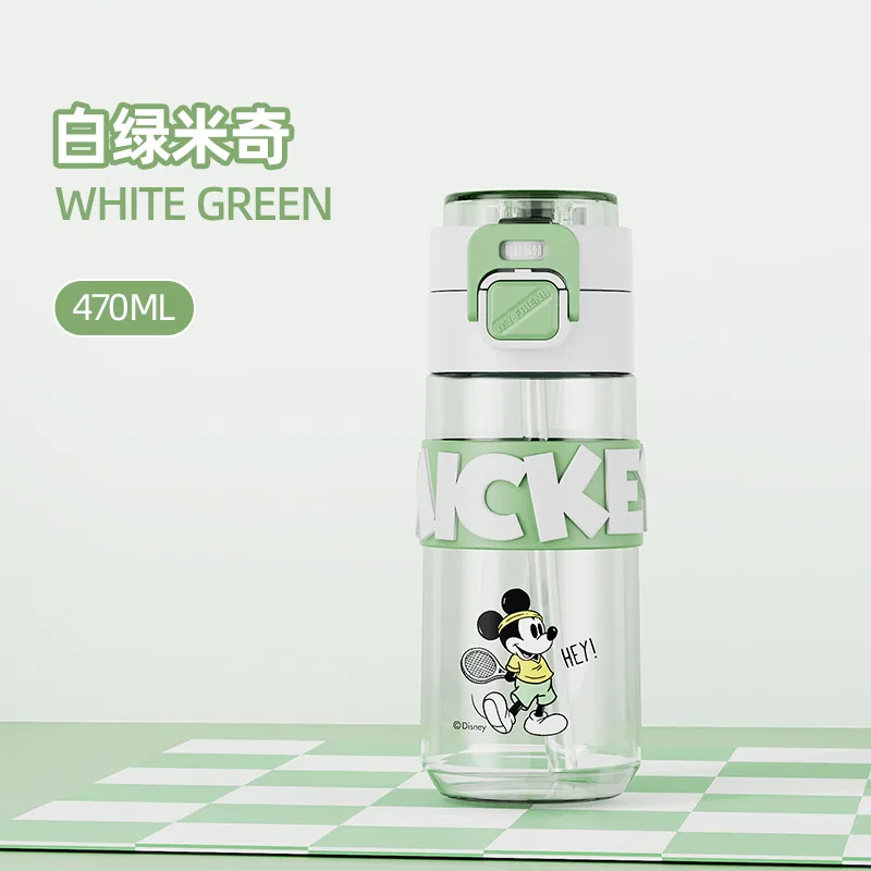 Детская кружка с крышкой и трубочкой, 470 мл, Green Mickey Mouse, Disney, Green — фото 4