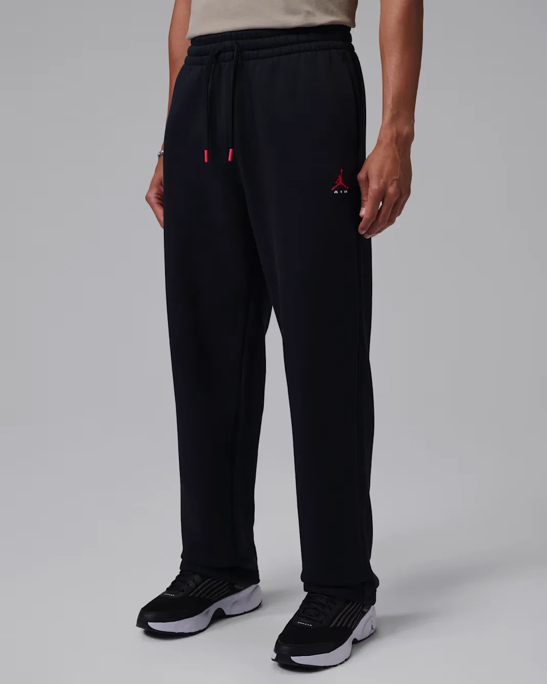 Мужские флисовые брюки с открытым низом от Statement Jordan Brooklyn, Black/Black/University Red